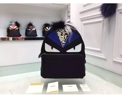 2015秋冬新作 FENDI フェンディ スーパーコピー バッグバグズバックパックブラック青
