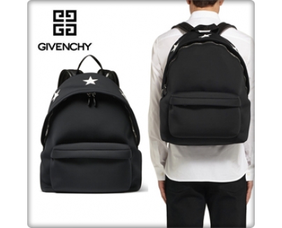 2015新作GIVENCHY【ジバンシィスーパーコピー】 STAR-EMBOSSED BACKPACK　ブラック