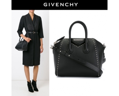2016春夏☆GIVENCHY ジバンシィスーパーコピー ☆スタッズ付Antigona 2WAYトート ブラック BB05114698