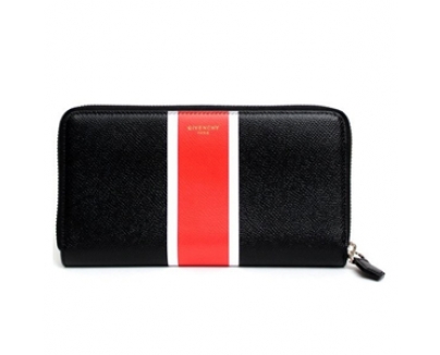 GIVENCHY ジバンシィ財布スーパーコピー 3ラインストライプ ラウンドファスナー長財布_BLACK BK06040