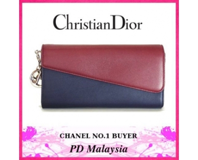 【Christian Dior】クリスチャンディオールツートン×チェーンウォレット★最新作★