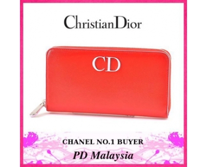 ★【Christian Dior】クリスチャンディオール★ジップ長財布×ヴァーミリオン★最新作★VGCP7400S