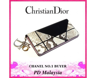 ★【Christian Dior】クリスチャンディオール★INピンク×２つ折り財布×パイソン★最新作★