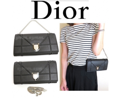 【即納】【Christian Dior】クリスチャンディオール★DIORAMA "RENDEZ-VOUS" ウォレット★チェーン付