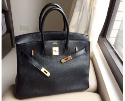 HERMES(エルメス)☆バーキン35CMトリヨン☆ブラックXゴールド