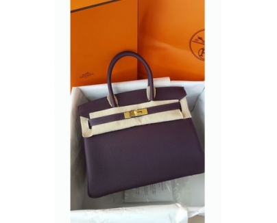HERMESエルメス★《国内送でスーパーレアなG金具》BIRKINレザン30cm