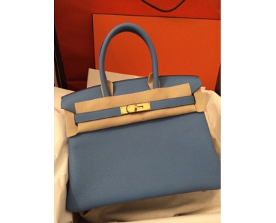 HERMES★【スーパーレアな最新色G金具】BIRKINブルーパラダイス