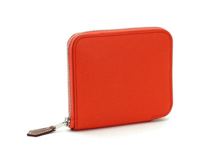 HERMES SILK IN 　ラウンドファスナー折りたたみ財布