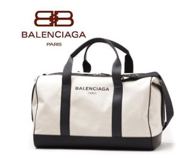 Canvas×Calf ☆2016新色 BALENCIAGA バレンシアガスーパーコピー☆ NAVY 24H トラベルバッグ(2way) 