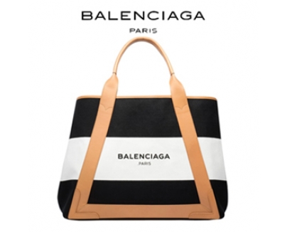 BALENCIAGA バレンシアガスーパーコピー NAVY CABAS トート ストライプ M ☆ミディアム