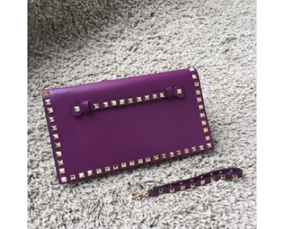 2016新作【Valentino ヴァレンティノスーパーコピー】Rockstudクラッチ Purple IW8B0399NWB