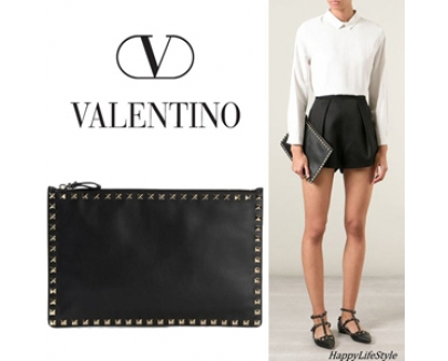 2016新作 ★"Rockstud" Leather クラッチ★Valentino ヴァレンティノスーパーコピー★