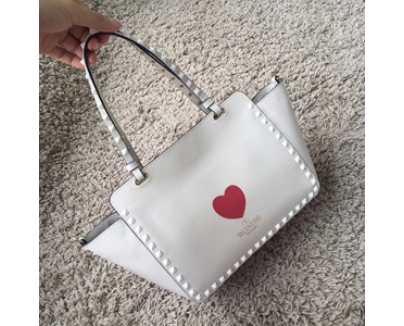2016AW★Valentino ヴァレンティノスーパーコピー ミニ ロックスタッド White 2WAY Rockstud