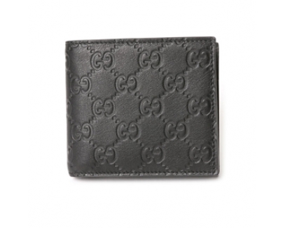 GUCCI グッチ 146223 A0V1R 1000 グッチシマレザー 2つ折財布 GUCCISSIMA ブラック