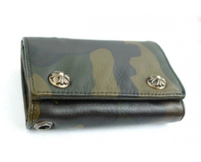 クロムハーツ CHクロス パッチ付 ３フォールド ウォレット カモ Chromehearts 049