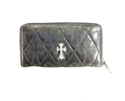 CHROME HEARTS【クロムハーツ財布スーパーコピー】セメタリークロス+CHクロス長財布