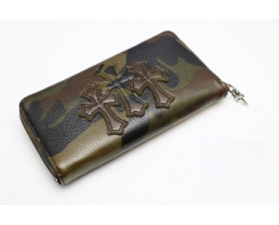 国内未入荷/クロムハーツ財布スーパーコピー 長財布/3クロスパッチ/カモフラ迷彩