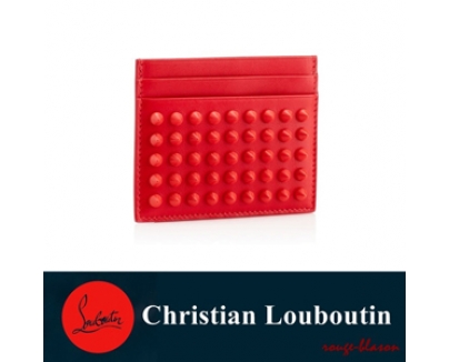 2016秋冬新作 Christian Louboutin クリスチャン ルブタン財布スーパーコピー カードホルダー Kios コラゾンレッド