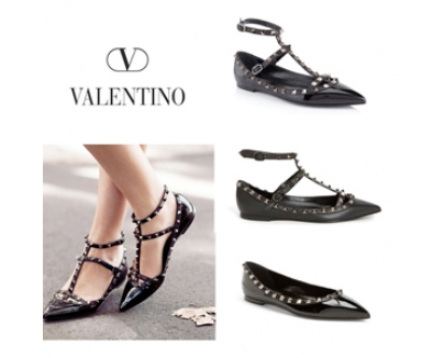 2016新作 Valentino ヴァレンティノスーパーコピー ロックスタッズ バレリーナ フラット