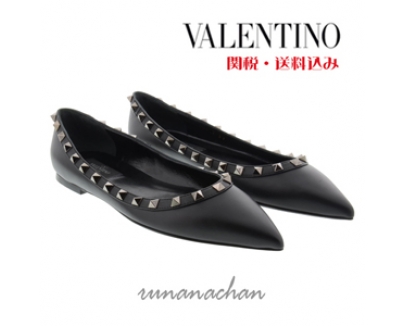 2016AW Valentino ヴァレンティノスーパーコピー★ROCKSTUD フラットシューズ★
