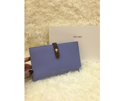 《超レア早い者勝ち》2016秋冬新作セリーヌスーパーコピー CELINE ストラップ ラージ マルチファンクション リエージュカーフスキン 長財布 ベイビーブルー☆☆☆
