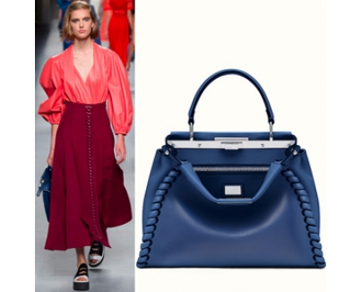 2016新作 フェンディバッグスーパーコピー FE820 FENDI LOOK16 WOVEN EDGE REGULAR PEEKABOO