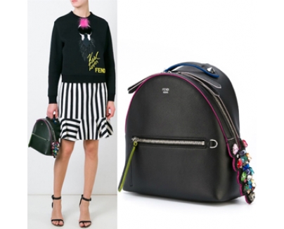 2016新作 フェンディバッグスーパーコピー FE799 FENDI CRYSTAL CROCODILE TAIL MULTI-COLOR BACKPACK