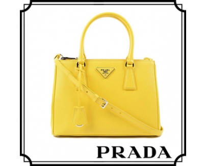 2016z新作【PRADA プラダスーパーコピー SAFFIANO LUX　サフィアーノラックス　レディース2wayトートバッグ　ハンドバッグ イエロー 1BA863_NZV_DLC】