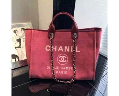 2016新作 シャネルコピー CHANEL バッグ BAG ドーヴィルライン ロゴマーク トートバッグ ルージュレッド トワルキャンバス a66941y07492 ブランド