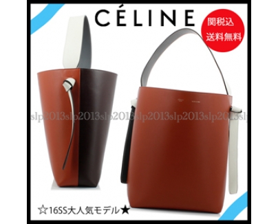 2016New最新作■CELINE■人気 セリーヌスーパーコピー Small Twisted Cabas Burgundy/Brick 177053A9028KB