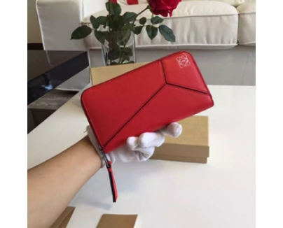 2016SS LOEWE UZZLE ロエベスーパーコピー ラウンドジップ長財布☆RED