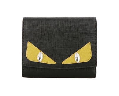 フェンディスーパーコピー FENDI 16SS BAG BUGS 二つ折り財布 BLACK/YELLOW 8M 0358 5PTF 0768