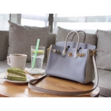 エルメスバーキン コピー 25 HERMES Apricot/Blue ゴールド...