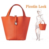 永遠の憧れピコタンGMエルメススーパーコピーpoppy orangeトリヨンクレ...