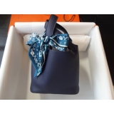 HERMES 新色★お洒落なネイビーのピコタンPM★ブルーニュイ