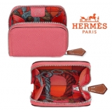 可愛い！ローズアザレ★HERMES シルクイン コインケース