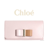 2016新作 Chloe クロエスーパーコピー LEATHER BOW 折り長財...