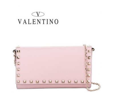 2016-17AW VALENTINO ヴァレンティノスーパーコピー 長財布 チェーン付き ピンク