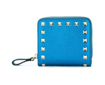 2016-17AW 【VALENTINO Rockstud】ヴァレンティノスーパーコピー 折財布/メタリックブルー