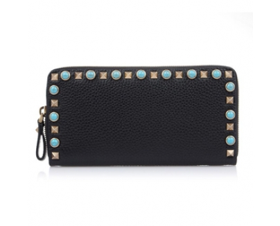 2017新作 ヴァレンティノスーパーコピー VALENTINO ZIP AROUND STUDS WALLET LW2P00 79 VQ1 0NO
