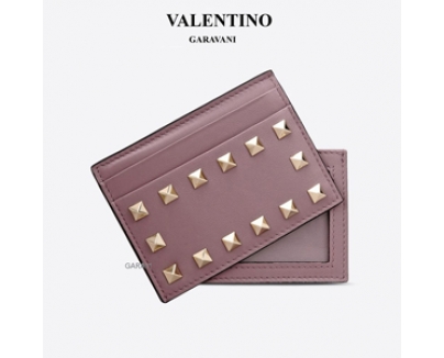 2017新作 ●VALENTINO●秋冬新ヴァレンティノスーパーコピー ロックスタッズ カードホルダー モーブ LW2P0364BOL U31