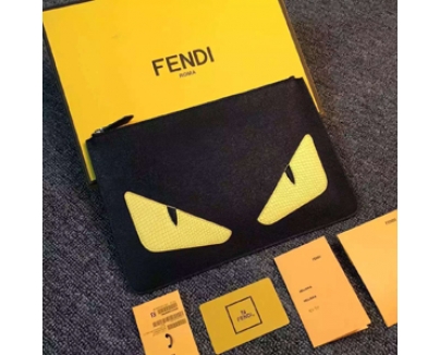 【フェンディクラッチスーパーコピー FENDI】モンスターアイ　クラッチバッグ　BK