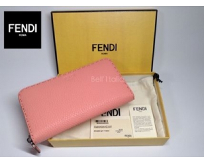 ☆FENDIフェンディスーパーコピー☆ラウンドジップ長財布SELLERIA☆ピーチ☆
