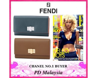 FENDI/フェンディスーパーコピー★ロック式×２つ折り財布 ★新作 ブルー/ブラウン​