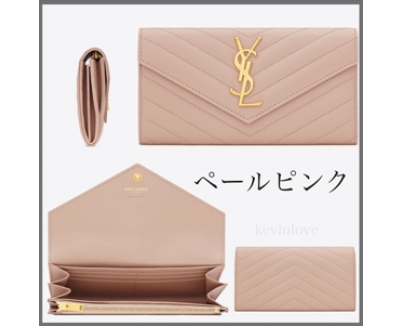 SAINT LAURENT☆サンローランスーパーコピー モノグラム フラップウォレットPink 372264BOW016920