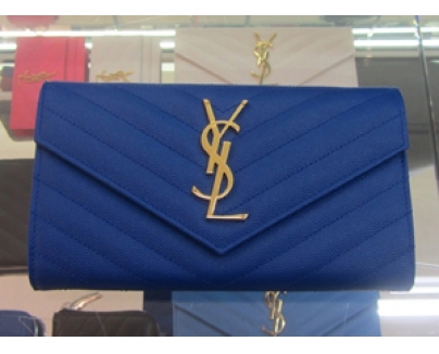 Saint Laurent☆サンローランスーパーコピー モノグラム コンチネンタル長財布　ロイヤルブルー 372268BOW011000