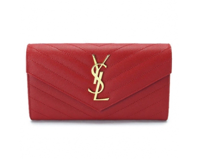 Saint Laurent サンローランスーパーコピー パリ 長財布 レザー 372264 BOW01 6422/NEW RED
