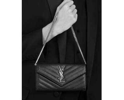 Saint Laurent お勧め★サンローランスーパーコピー モノグラム チェーンウォレット ブラック