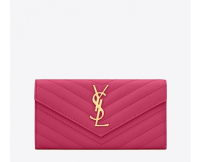 YSL*☆SAINT LAURENT☆(Yves Saint Laurent)サンローランスーパーコピー☆モノグラム フラップ長財布 レッド 372264BOW03