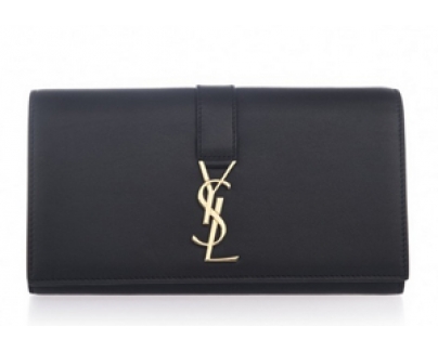 Saint Laurent セール サンローランスーパーコピー ＹＳＬロゴフラップ長財布 黒